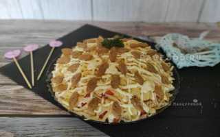 Популярные салаты с сухариками — 15 очень вкусных, простых и недорогих рецептов
